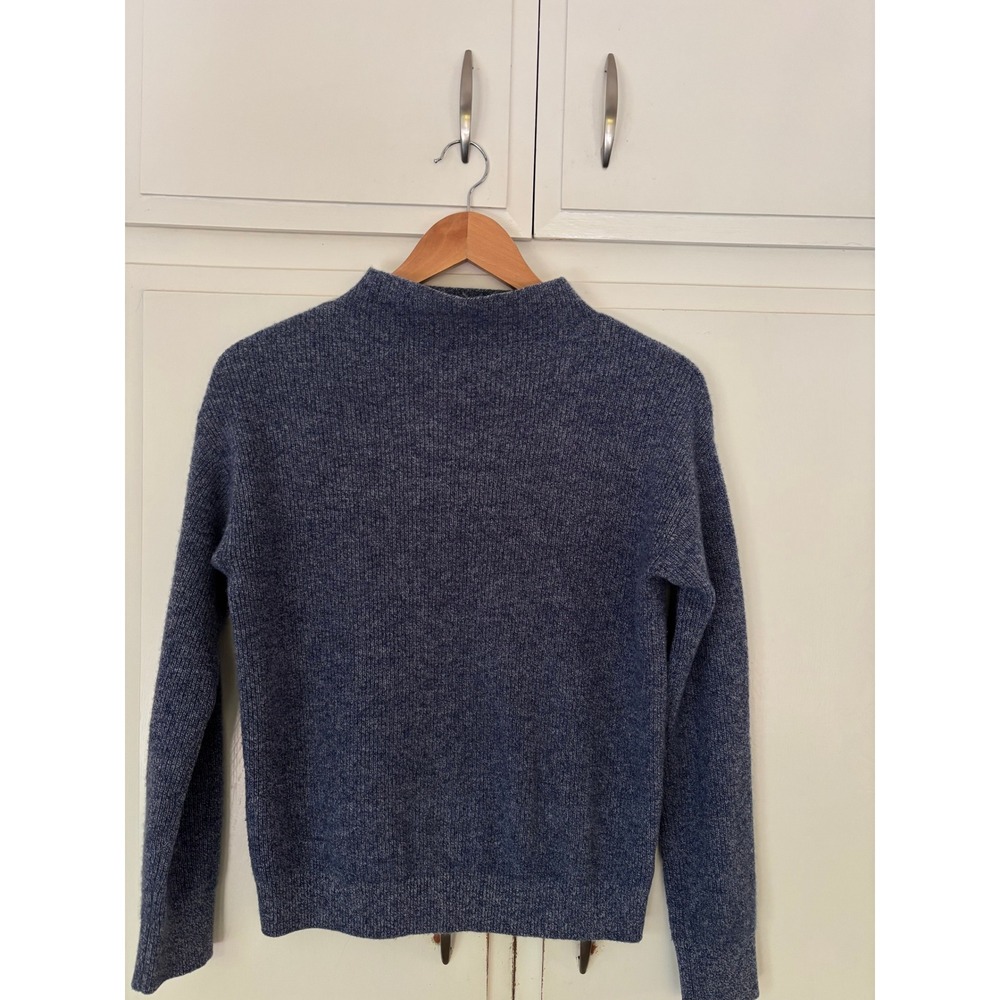 Nordstrom Signature Blue Marl 100% Cashmere Mock Neck Sweater Womens XS